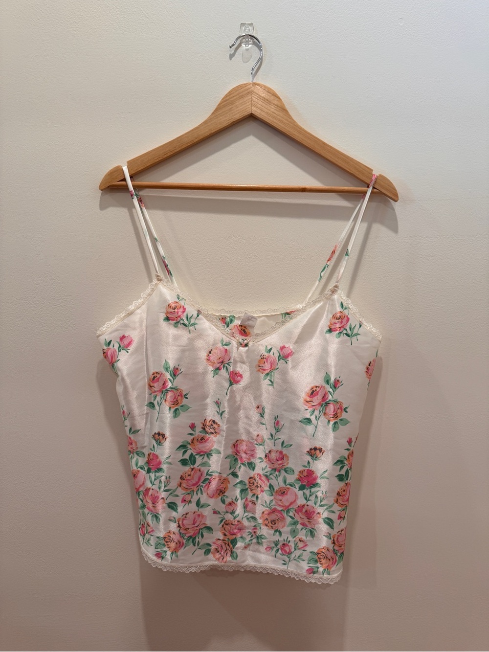 satin / silk floral tank top!